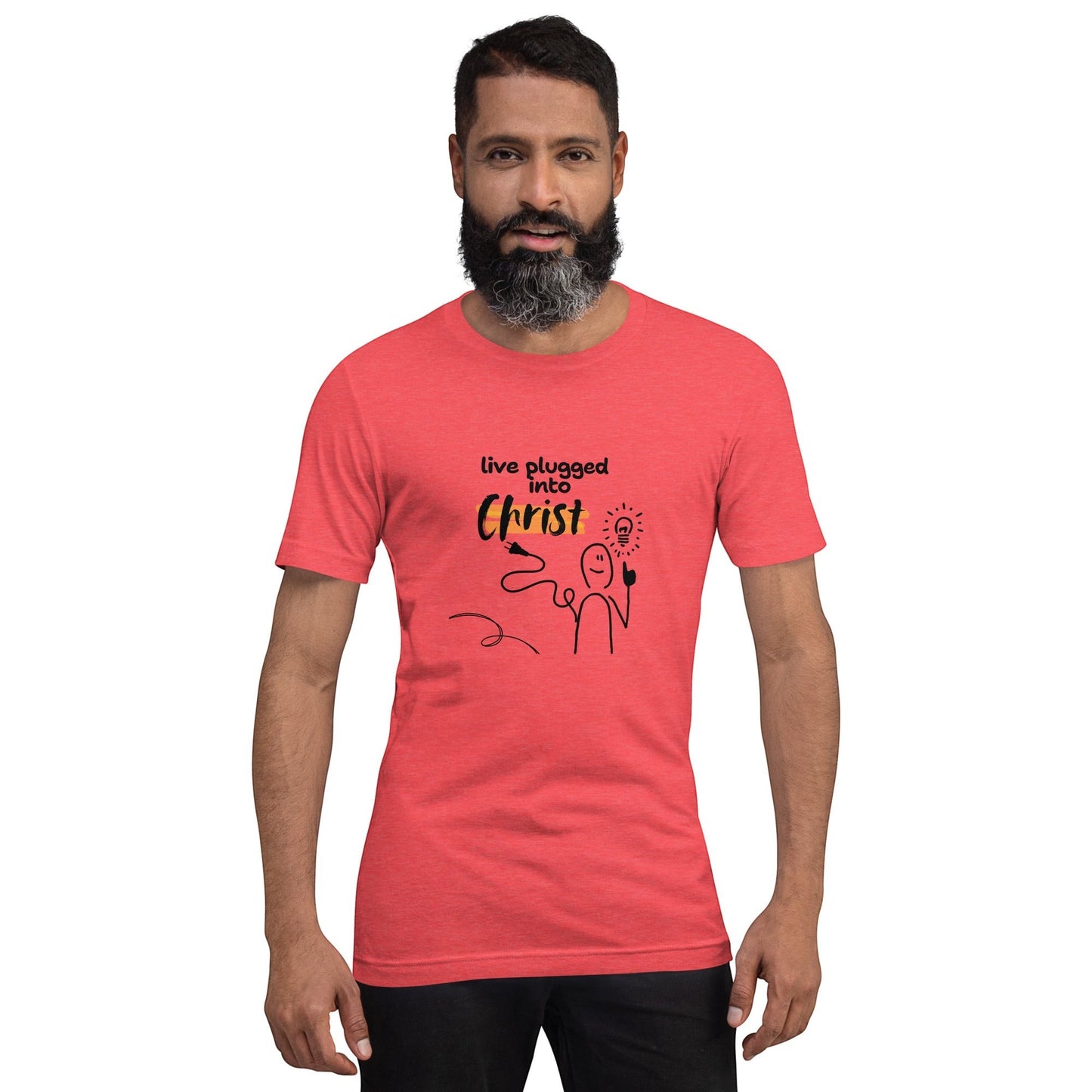 Crown & Cross Co. heather red 100% cotton t-shirt with