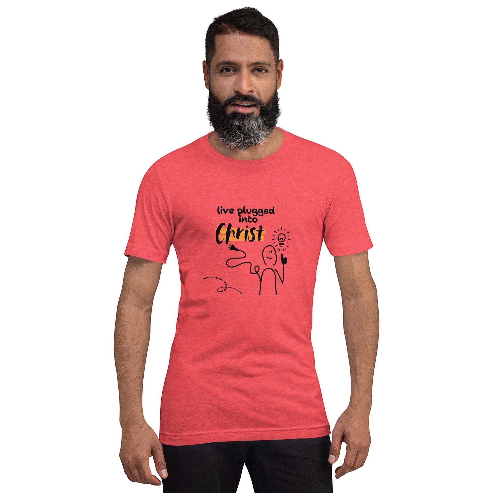 Crown & Cross Co. heather red 100% cotton t-shirt with