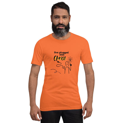 Crown & Cross Co orange 100% cotton t-shirt with