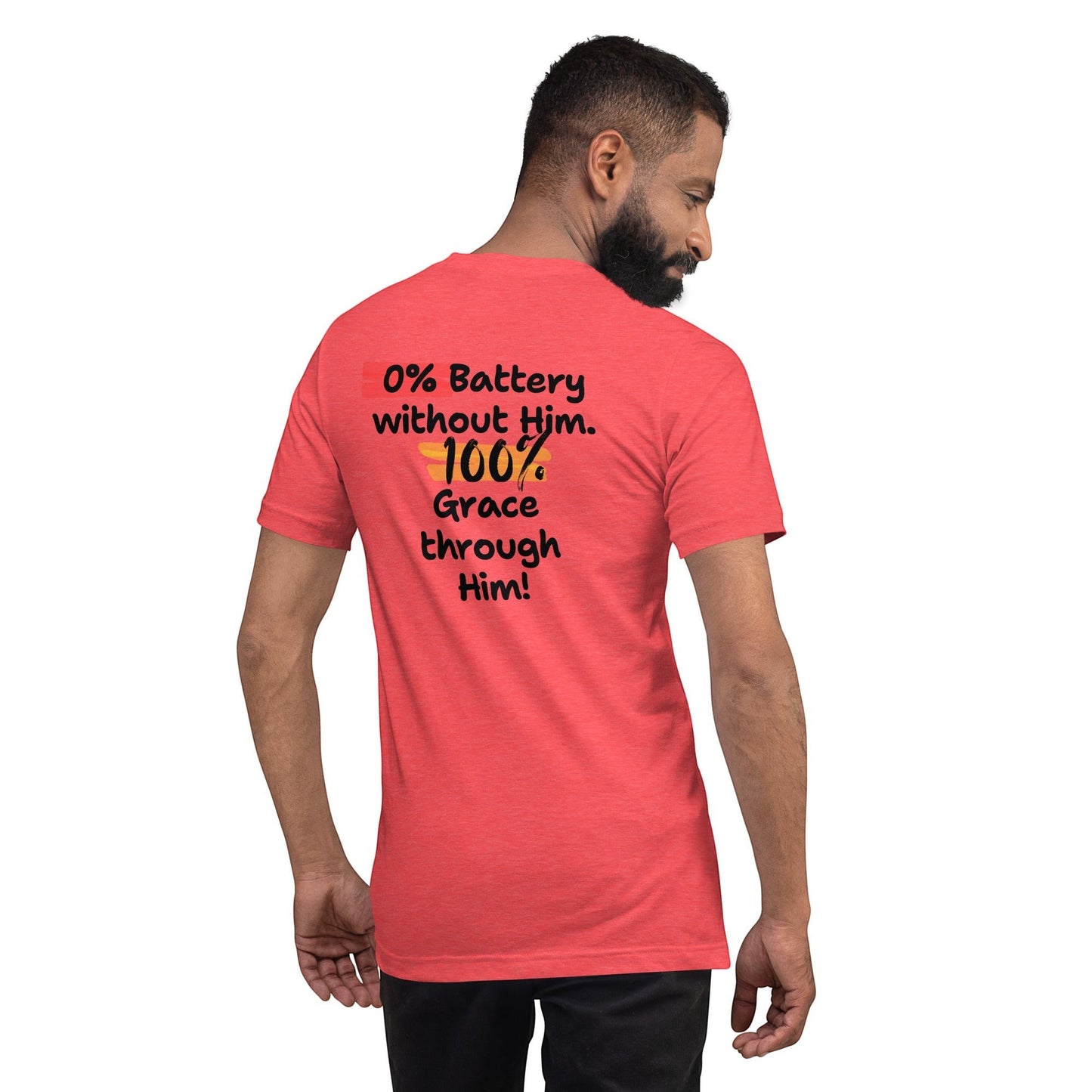 Crown & Cross Co red 100% cotton tee with