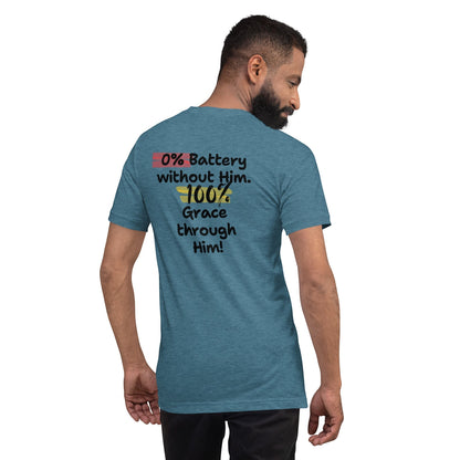 Crown & Cross Co. teal heather 100% cotton t-shirt with