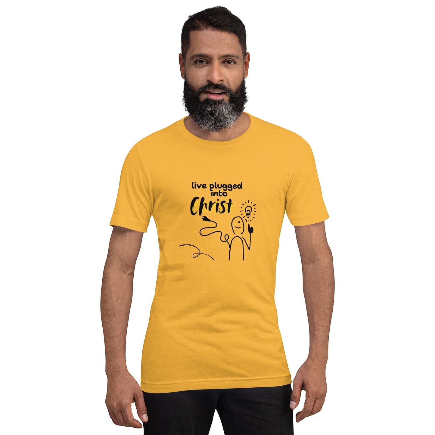 Crown & Cross Co yellow 100% cotton t-shirt with