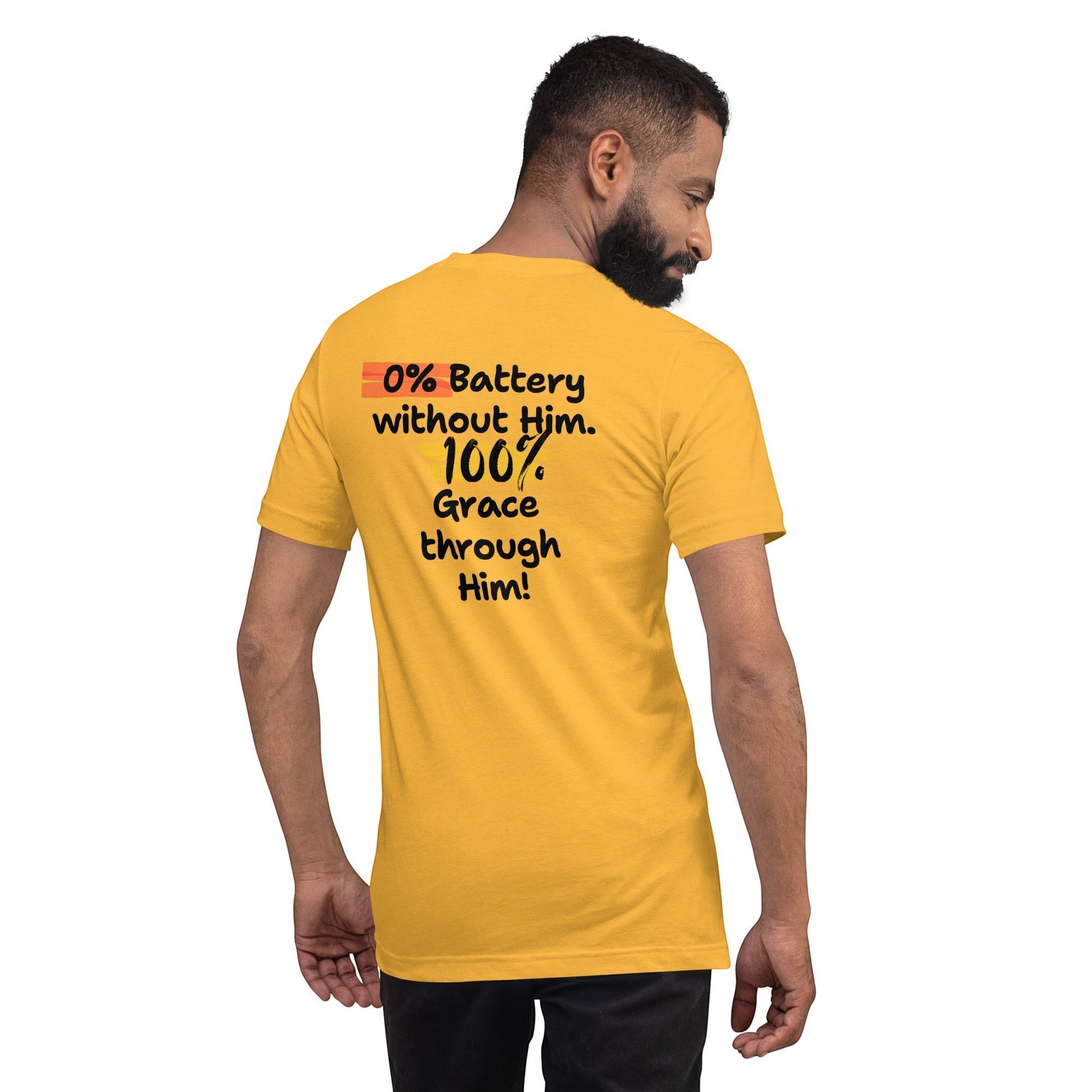 Crown & Cross Co yellow 100% cotton t-shirt with