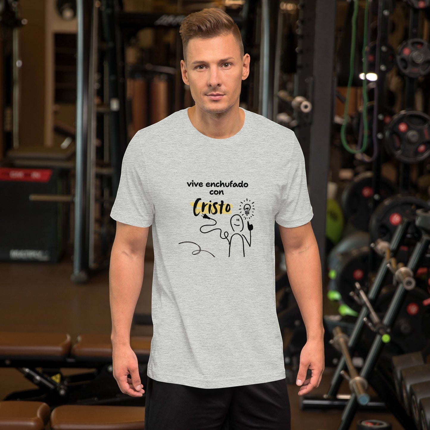 Crown & Cross Co grey heather 100% cotton t-shirt with