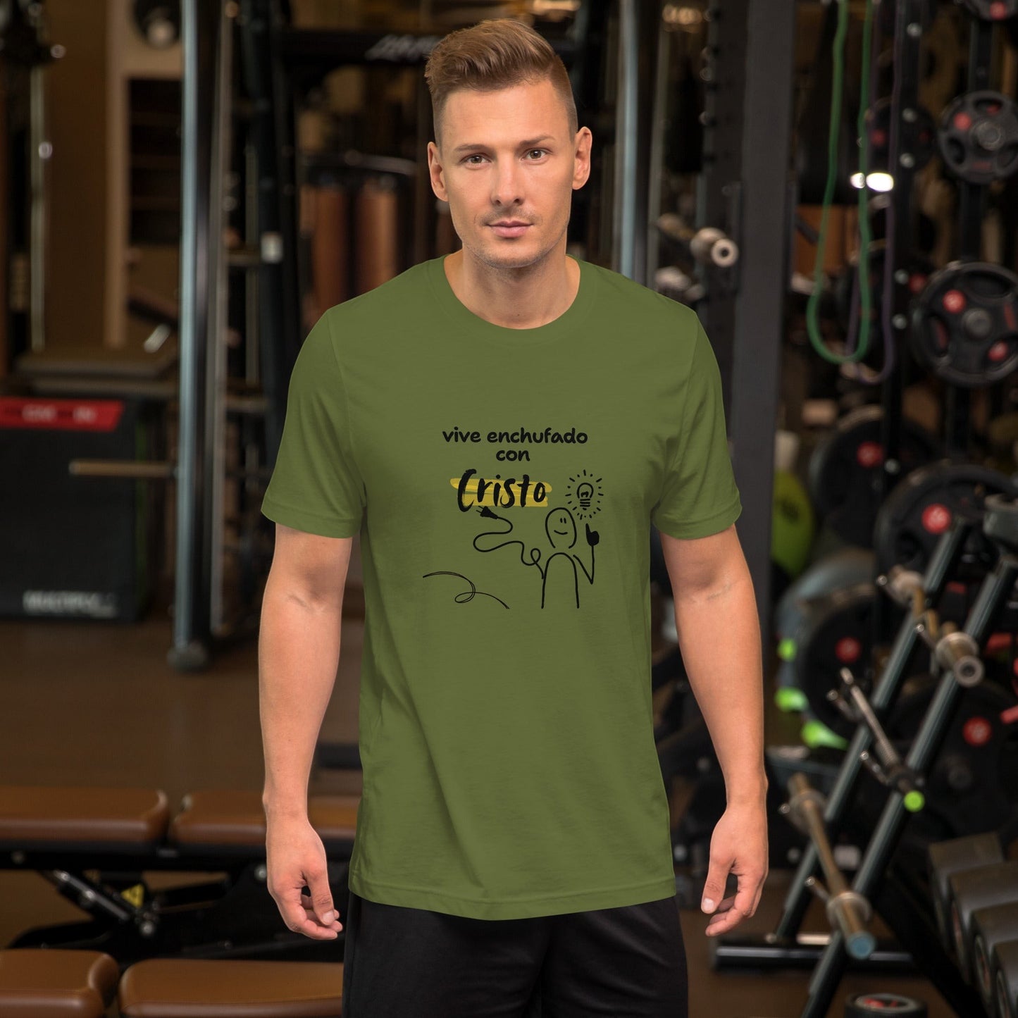 Crown & Cross Co olive green 100% cotton t-shirt with