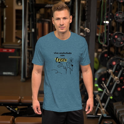 Crown & Cross Co men's teal 100% cotton t-shirt with