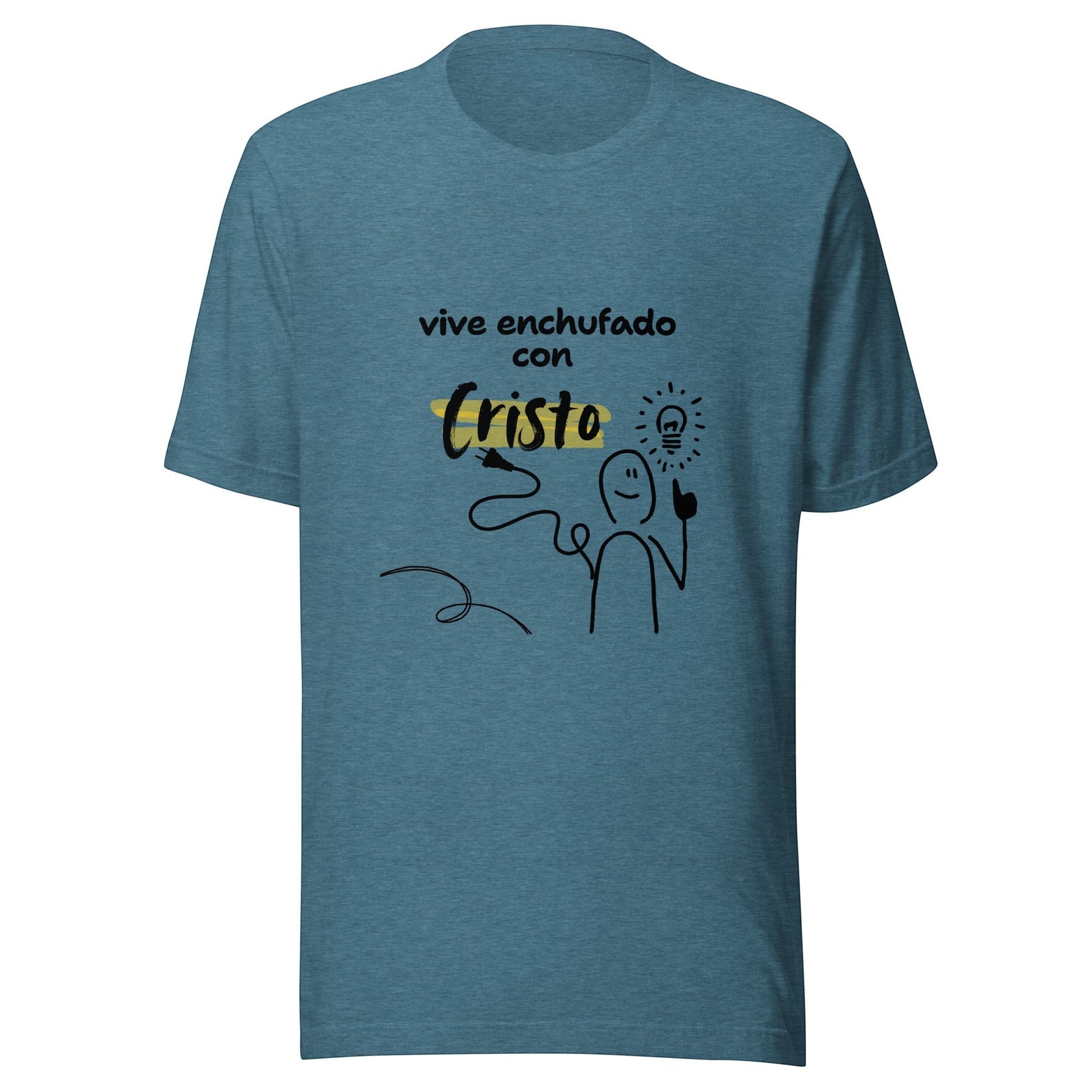 Crown & Cross Co. teal heather 100% cotton t-shirt with