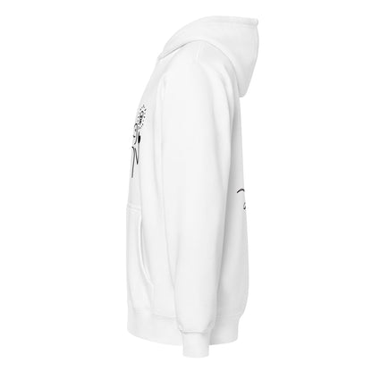 Crown & Cross Co white cotton blend zip-up hoodie with