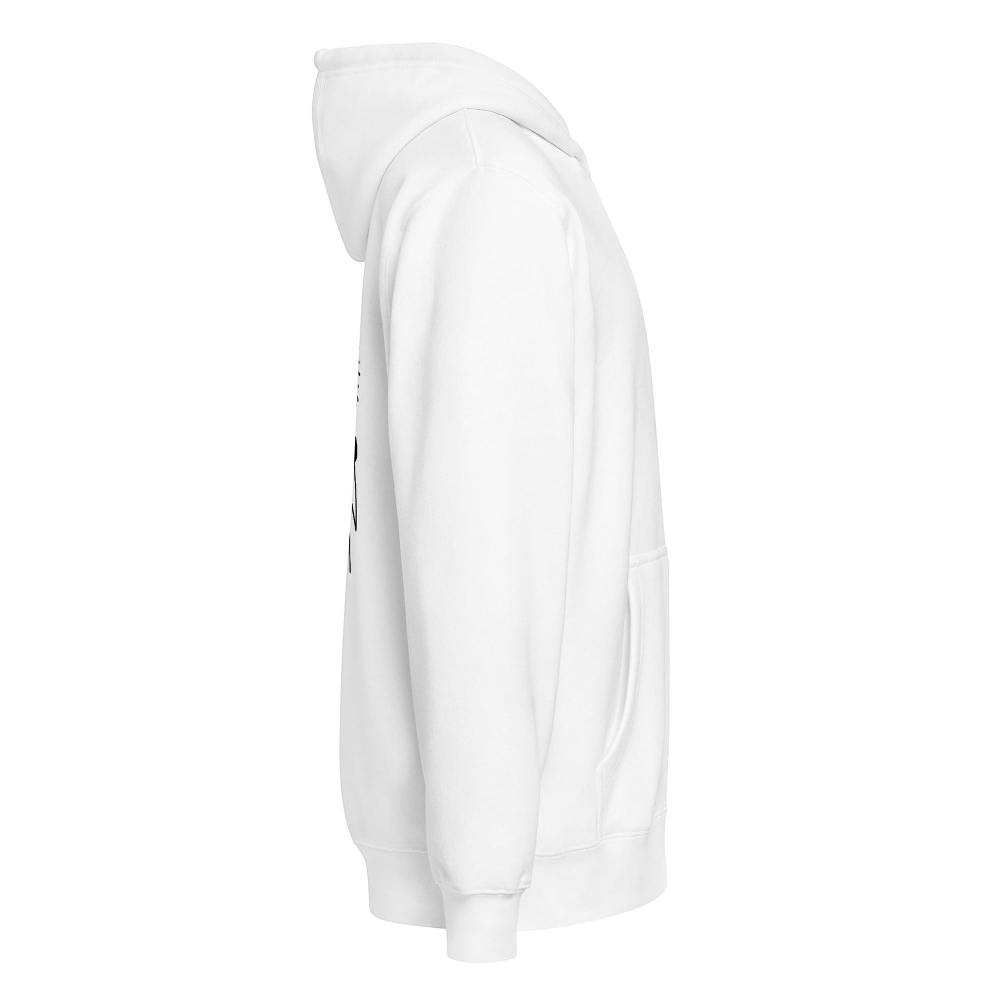 Crown & Cross Co white cotton blend zip-up hoodie with