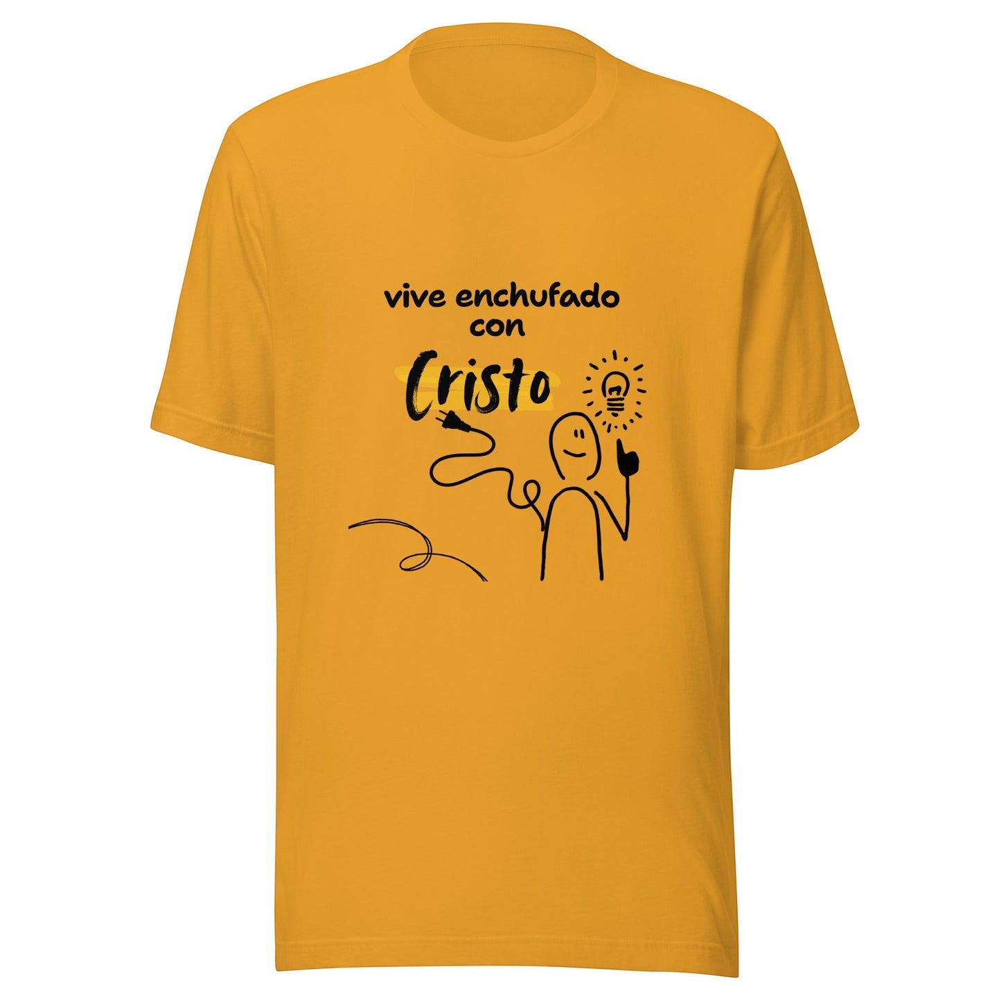 Crown & Cross Co yellow 100% cotton t-shirt with
