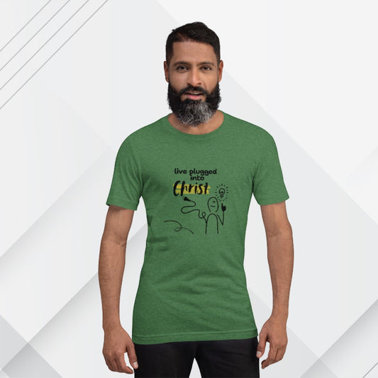 Crown & Cross Co green heather 100% cotton t-shirt with