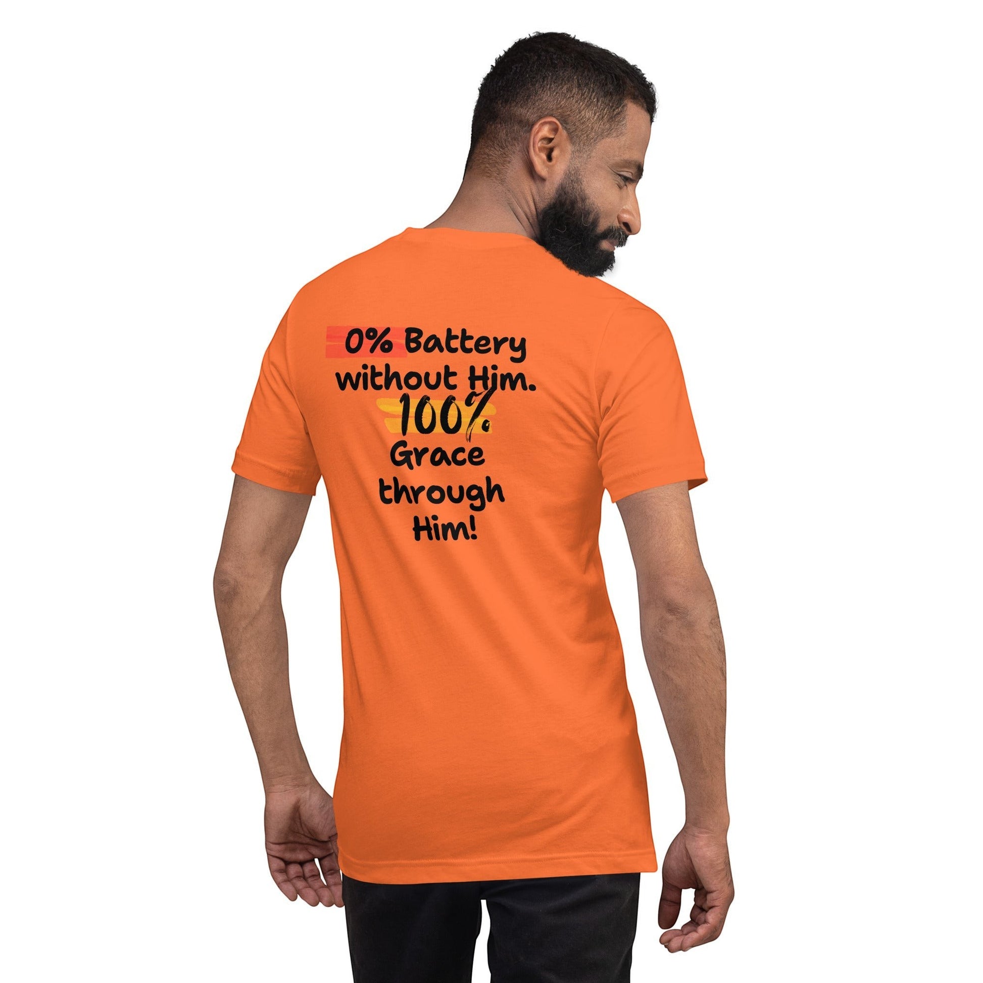 Crown & Cross Co orange 100% cotton t-shirt with
